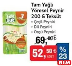 TEKSÜT TAM YAĞLI YÖRESEL PEYNİR 200 G